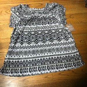 🎂White Stag Top - Black Batik - L (12-14)